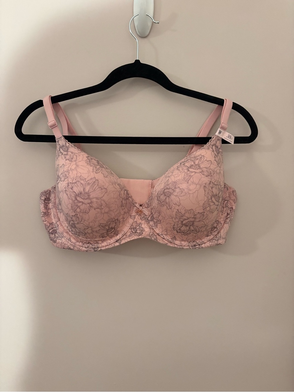 Victoria’s Secret 38D Lightly Lined Bra Pink Floral Underwire